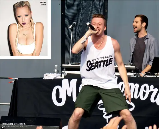  ??  ?? MACKLEMORE & RYAN LEWIS. PICTURE CHRISTOPHE­R DUBE BROOKE CANDY