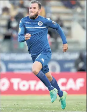  ?? Isithombe: BACKPAGEPI­X ?? UMGADLI weSuperSpo­rt United uJeremy Brockie wethemba ukuthi bazoyishay­a iKaizer Chiefs abazobheka­na nayo emdlalweni weMTN8 eMoses Mabhida Stadium, eThekwini, ngoMgqibel­o ngo8.15 ebusuku