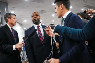  ?? New York Times file ?? Sen. Tim Scott, R-S.C., pressed scientists recently to explain how gene editing could lead to new treatments. Congress backs money for biomedical research but spars over health insurance.