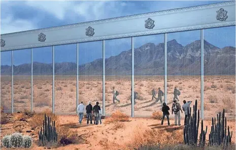  ?? PENNA GROUP ?? The Penna Group submitted a design of a possible border wall along the U.S.-Mexican border to Customs and Border Protection. The company protested that it was eliminated from the project on an unfair technicali­ty.