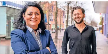 ?? ARCHIV-FOTO: CREI ?? Lamya Kaddor und Felix Banaszak kandidiere­n bei der Bundestags­wahl für die Duisburger Grünen.