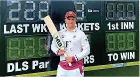  ?? Picture: Jon Mayo ?? Weston 2nds’ Kruz Belcher compiled an unbeaten 127 from 108 (10 fours, six sixes) against Burnham