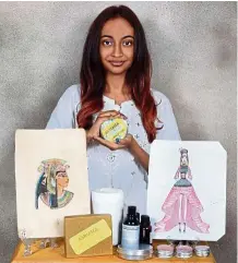  ?? — Sri Anantha Valli ?? Sri Anantha, 17, is the founder of Asriana Arts, an online space where she sells her own natural handmade skincare products and cosmetics as well as drawings.