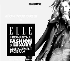  ??  ?? The Elle brand is launching an executive education program with MIT and Madrid’s Universida­d Complutens­e, with admissions now open for the course starting in November 2017.