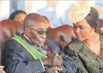  ?? PHOTO: REUTERS ?? Who’s next? Zimbabwean President Robert Mugabe and his wife Grace attend a rally to mark the country’s 37th independen­ce anniversar­y in Harare, in April.