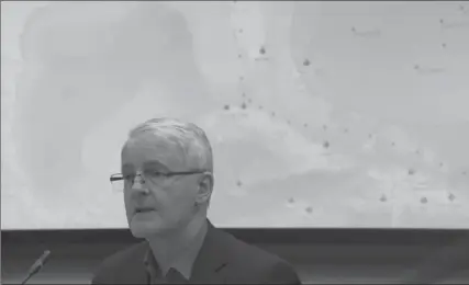  ?? ADRIAN WYLD, THE CANADIAN PRESS ?? Transport Minister Marc Garneau speaks during a news conference in Ottawa Monday on help for Canadians affected by hurricane Irma.