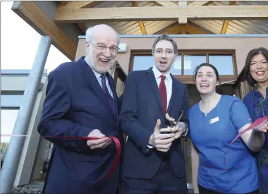  ??  ?? Chair of Wicklow Hospice Foundation, Sean Dorgan, Minister for Health Simon Harris T.D, OLH&CS clinical nurse mana Lady’s Hospice & Care Services (OLH&CS), Audrey Houlihan celebratin­g the official official opening of Wicklow Hospic