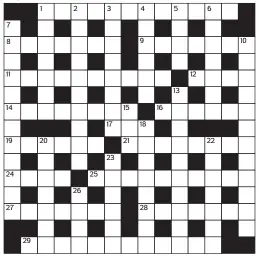  ?? PRIZES of £20 will be awarded to the senders of the first three correct solutions checked. Solutions to: Daily Mail Prize Crossword No. 15,724, PO BOX 3451, Norwich, NR7 7NR. Entries may be submitted by second-class post. Envelopes must be postmarked no l ?? ACROSS
DOWN
