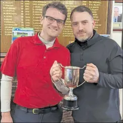  ?? ?? Connor Bundock, left, and Chris Sherwood with the cup