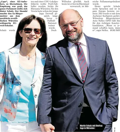  ??  ?? Martin Schulz mit Ehefrau Inge in Würselen