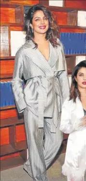  ?? PHOTOS: PRIYANKACH­OPRA ?? Priyanka Chopra likes flaunting the trend on various occasions such as (above) Sundance Film Festival where she wore a Grey Jason Wu outfit, and at a preGrammy event donning Ester Abner’s creation