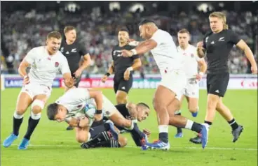  ??  ?? The shock loss to England (in white) in the semi-final meant New Zealand had lost their first World Cup match since 2007.
GETTY IMAGES