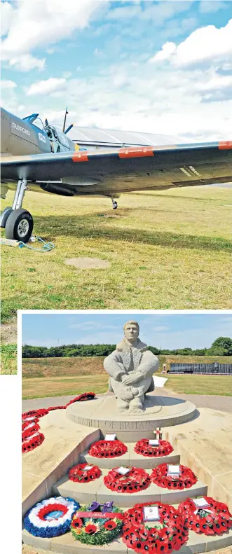  ??  ?? STORY TELLERS
Dan Snow and co-host Kate Humble, main; memorial at Capel-le-Ferne, below left; Bomber Command centre, Lincoln, right; bomb damage in Balham, above right