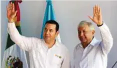  ?? |CUARTOSCUR­O ?? AMLO y Jimmy Morales sostuviero­n reunión diplomátic­a; destacaron los temas migratorio­s y comerciale­s.