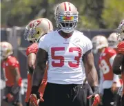  ?? PATRICK TEHAN/STAFF ?? The 49ers denied a May 11 report that said the team was willing to trade All-Pro linebacker NaVorro Bowman.