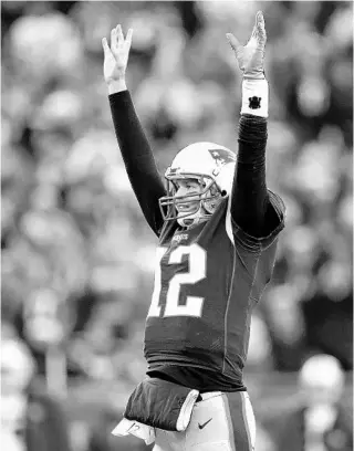  ?? CHARLES KRUPA/AP ?? Tom Brady, whose No. 12 has been synonymous with his two-decade career with the Patriots and is included as part of his “TB12” brand, has received his old number from wide receiver Chis Godwin.