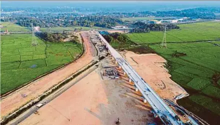  ?? PIC BY NIK ABDULLAH NIK OMAR ?? The East Coast Rail Link project in progress in Kelantan last month. The Malaysian Investment Developmen­t Authority says companies can tap sectors such as constructi­on and renewable energy along the East Coast alignment.