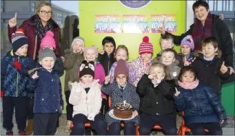  ??  ?? Catherine McAuley school celebratin­g their 1st anniversar­y with some junior infants.