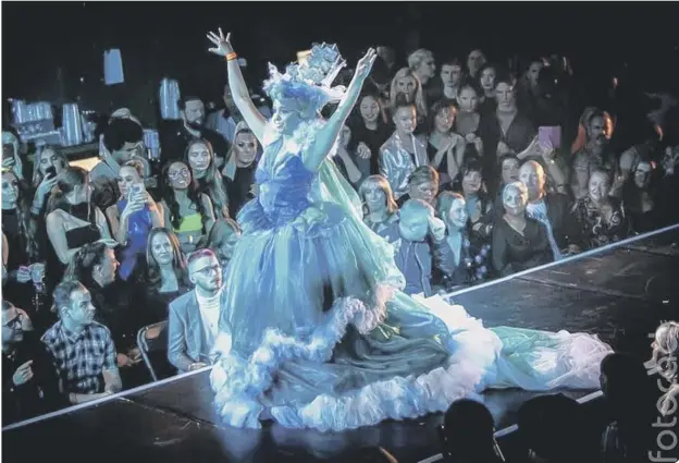  ??  ?? The House of Suarez Vogue Ball dress features in Museum of Liverpool window (photo: Fotocad)