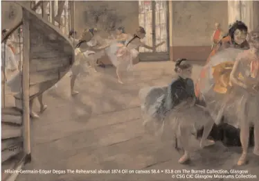  ??  ?? Hilaire-Germain-Edgar Degas The Rehearsal about 1874 Oil on canvas 58.4 × 83.8 cm The Burrell Collection, Glasgow © CSG CIC Glasgow Museums Collection