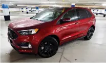  ?? CHRIS BALCERaK/DRIVING ?? The Ford Edge ST delivers in its performanc­e.