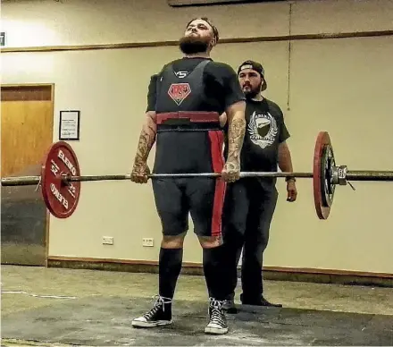  ??  ?? Wiremu Diamon, 29, placed first in his weight class at a United Powerlifti­ng Associatio­n competitio­n.