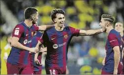  ?? FOTO: LAPRESSE ?? Joao Félix marcó un gol que dio la victoria al Barça en Cádiz