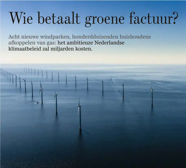  ?? © Siebe Swart / hollandse hoogte ?? Tegen 2023 moeten vijf nieuwe windparken op de Noordzee