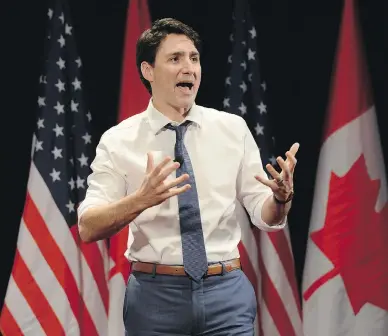  ?? RYAN REMIORZ/THE CANADIAN PRESS ?? Prime Minister Justin Trudeau faces a quandary in the West: move to actively support the Trans Mountain pipeline amid a growing tiff between Alberta and British Columbia, or alienate the oilpatch as his father had done in the ’70s.