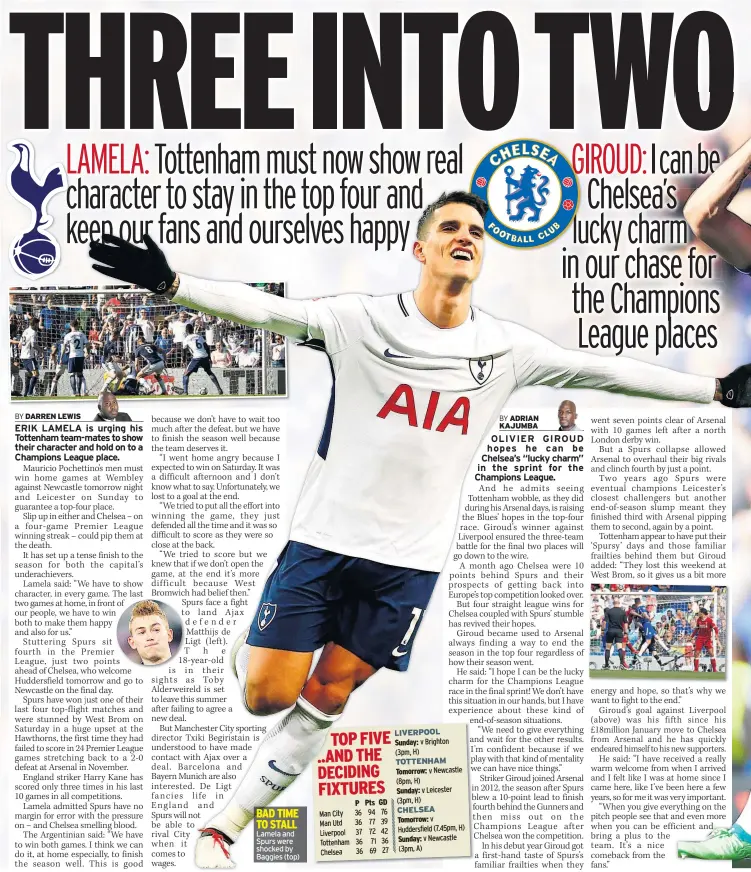  ??  ?? Lamela and Spurs were shocked by Baggies (top)