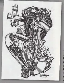  ??  ?? Inside the Sunbeam’s high-cam engine.
A lengthy but well-tensioned chain drives both that high camshaft and the Lucas Magdyno. Observe the gear oil pump living right at the bottom of the engine. AMC roadster singles had to wait until 1964 before they received a gear oil pump – and that came from a Norton!