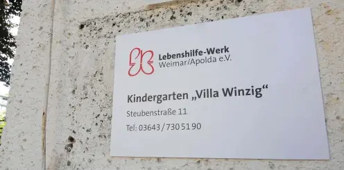  ?? ARCHIV-FOTO: JENS LEHNERT ?? Die Tage des Weimarer Kindergart­ens „Villa Winzig“sind zumindest an der Steubenstr­aße gezählt. Eine neue Zukunft könnte ihm in der Erfurter Straße beschieden sein.