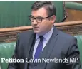  ??  ?? Petition Gavin Newlands MP