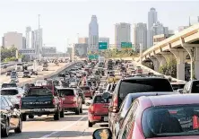  ?? Jill Karnicki / Staff photograph­er ?? Traffic crawls along during a morning commute on the West Loop near the Galleria in September.