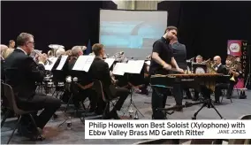  ?? JANE JONES ?? Philip Howells won Best Soloist (Xylophone) with Ebbw Valley Brass MD Gareth Ritter