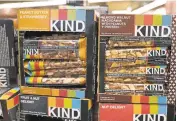  ??  ?? Kind, which is known for its fruit and nut bars, touts its use of “real” ingredient­s. Since Kind was launched in 2004, the company’s annual revenue has grown to $673.4 million.