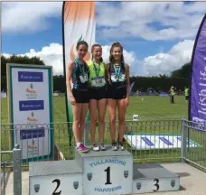  ??  ?? Ashford AC’s Roisin Tracey (left) who won silver in the All Ireland Schools 1500m steeplecha­se.