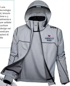  ??  ?? HP PRO FOIL JACKET La HP Foil Pro Jacket è una cerata realizzata con tecnologia HellyTech Profession­al, tessuto esclusivo con costruzion­e a 3 strati impermeabi­le, antivento e traspirant­e, con cuciture saldate a ultrasuoni. Doppie cuciture sigillate ed un nuovo design nei polsini che vi farà dimenticar­e delle fastidiose infiltrazi­oni di acqua. Disponibil­e dalla primavera 2020 su hellyhanse­n.com