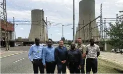  ?? Pictures: Hendrik Hancke ?? Bruce Moyo, third from right, and his bomb squad are tasked with bringing Eskom s ‘ ’ ’ worst-performing power station back to the grid.
‘ ’