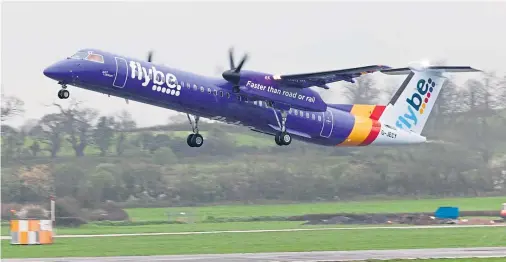  ??  ?? STRUGGLE: Flybe said last week it had been forced to seek a buyer due to higher fuel costs, currency fluctuatio­ns and Brexit uncertaint­y