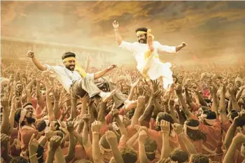  ?? NETFLIX ?? Ram Charan and N.T. Rama Rao Jr. star in director S.S. Rajamouli’s “RRR,” a three-hour Telugu-language action epic.