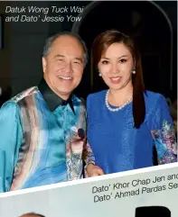  ??  ?? Datuk Wong Tuck Wai and Dato’ Jessie Yow