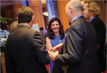  ?? Photo courtesy Sarah Goldfeder ?? Sarah Goldfeder, then special assistant to the U.S. Ambassador, with Amb. Bruce Heyman (right) and Texas Senator Ted Cruz (left), at an embassy reception in Ottawa.