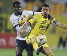  ?? AFP ?? Al Wasl captain Caio Canedo, right, wants an improvemen­t on the deal he signed with the Dubai-based AGL club in 2017