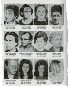  ?? Repros: AZ ?? Erstochen, erschlagen und erwürgt: In Augsburg wurden in den 60er und 70er Jahren 14 Frauen getötet. In keinem der Fälle wurde ein Mörder überführt.