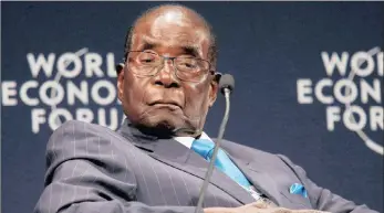  ?? PICTURE: REUTERS ?? ‘ANCESTOR’: Zimbabwean President Robert Mugabe participat­es in a discussion at the World Economic Forum on Africa 2017 meeting in Durban this week.