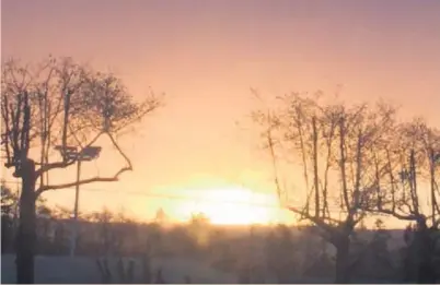  ??  ?? Sunrise over Johnstown, Carmarthen, photograph­ed by Peter Owen.