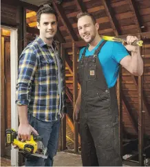  ?? DAVID STRONGMAN ?? Mickey Fabbiano, left, and Sebastian Sevallo are the contractor­s doing the work in the Vancouver-based show Worst to First.