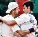  ??  ?? 2. Juni 2010: Melzer und Djokovic