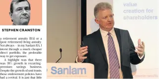  ?? Martin Rhodes ?? STEPHEN CRANSTON Otherwise: It is surprising given the way Ian Kirk, pictured, drives his people at Sanlam. /